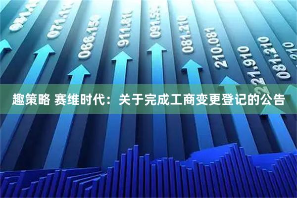 趣策略 赛维时代：关于完成工商变更登记的公告